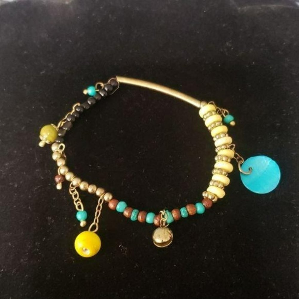 Bracelet Type Nepal Beads Stones‎ Metal Thread